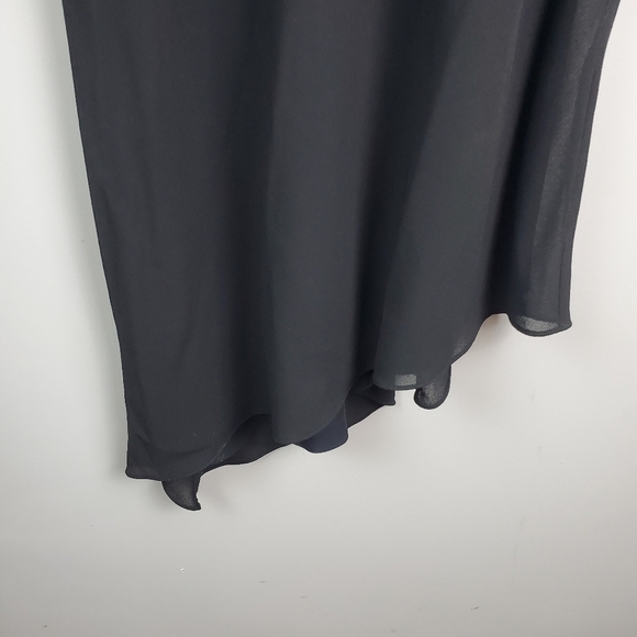 Jessica McClintock Bridal Black Asymmetrical Hem Beaded Strap Dress Vintage 6 - Picture 4 of 12